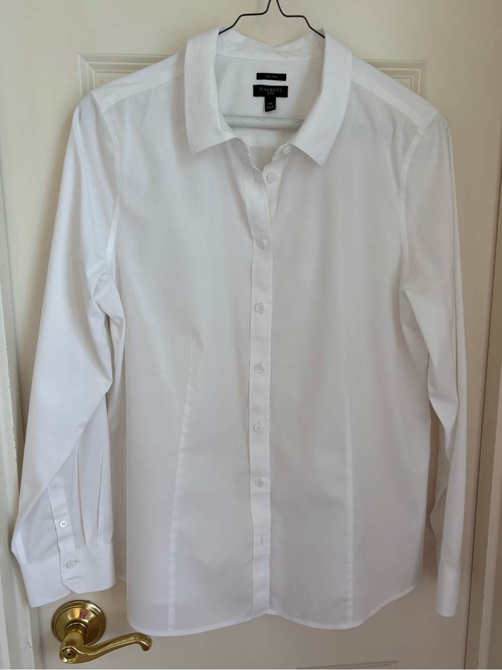 Talbots Classic White Button-Down Shirt, no-iron